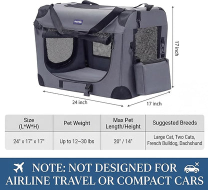 Petprsco Portable Collapsible Dog Crate, Travel Dog Crate 24x17x17 - Image 3