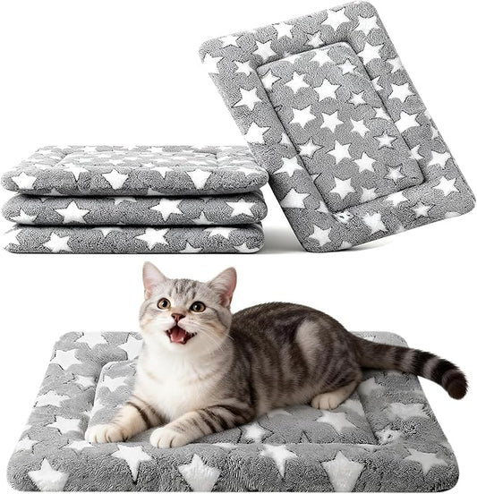 Dog Crate Mat, 4 Piece Reversible Pet Bed, Machine Washable, Small Dogs & Cats by FogkissComfyPawsHome