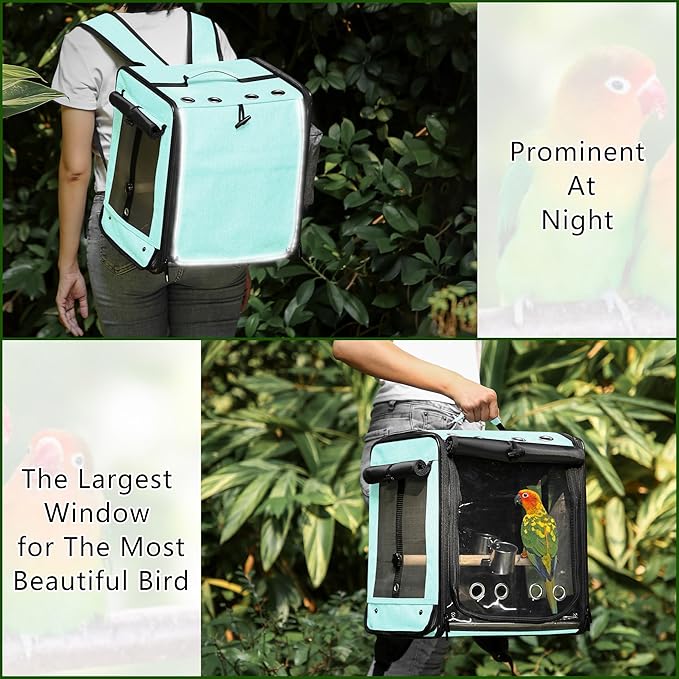 Bird Carrier with Seat Belt for Car Travel, Bird Backpack Carrier with - Image 5