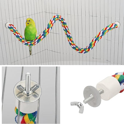 Bird Rope Perches for Parrots, Cockatiels, Budgie Cages Comfy Birds Colorful - Image 7