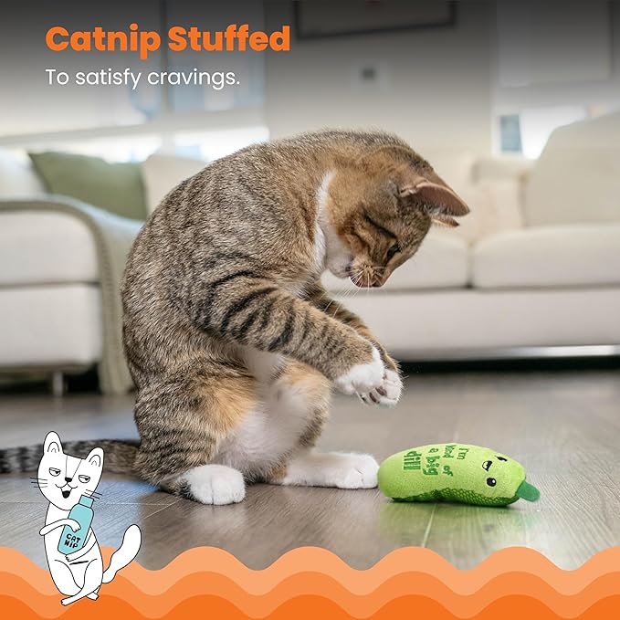 Catstages Crunchy Pickle Kicker Cat Toy – Plush Crinkle Toy - Image 5