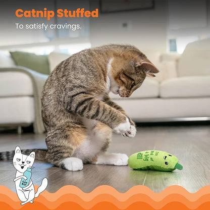Catstages Crunchy Pickle Kicker Cat Toy – Plush Crinkle Toy - Image 5