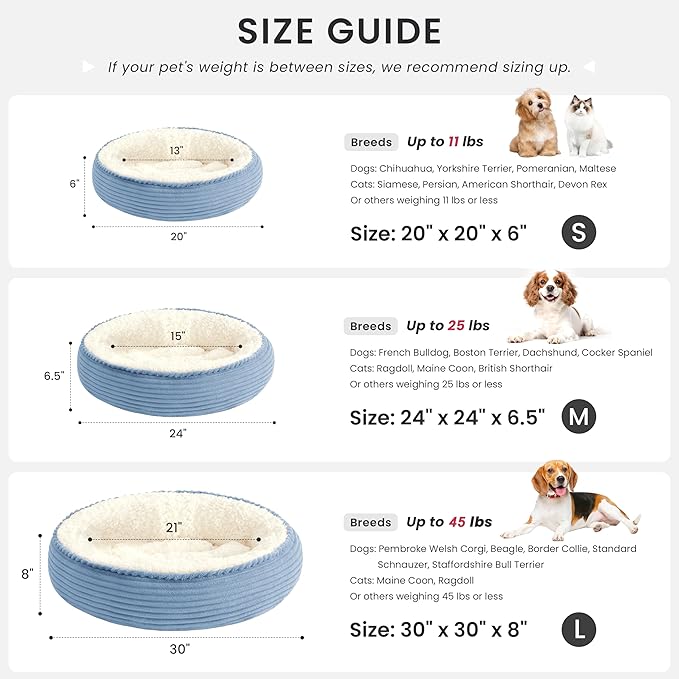 Love's cabin Round Donut Cat and Dog Cushion Bed, 24in Pet Bed - Image 4
