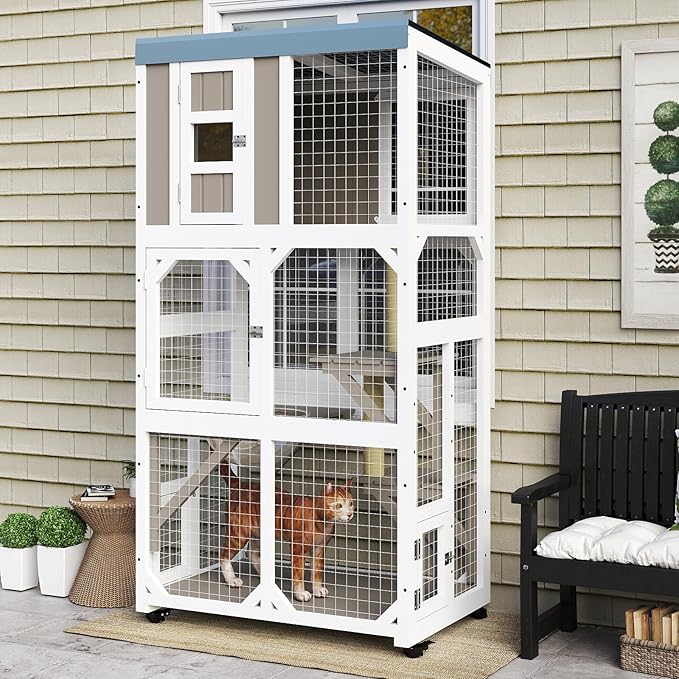 Catio Outdoor Cat Enclosure, Outdoor Cats House by MayugardeningPetfurniture