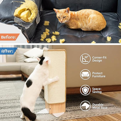 PETKARAY Couch Corner Cat Scratcher, Sisal Furniture Protector - Image 3