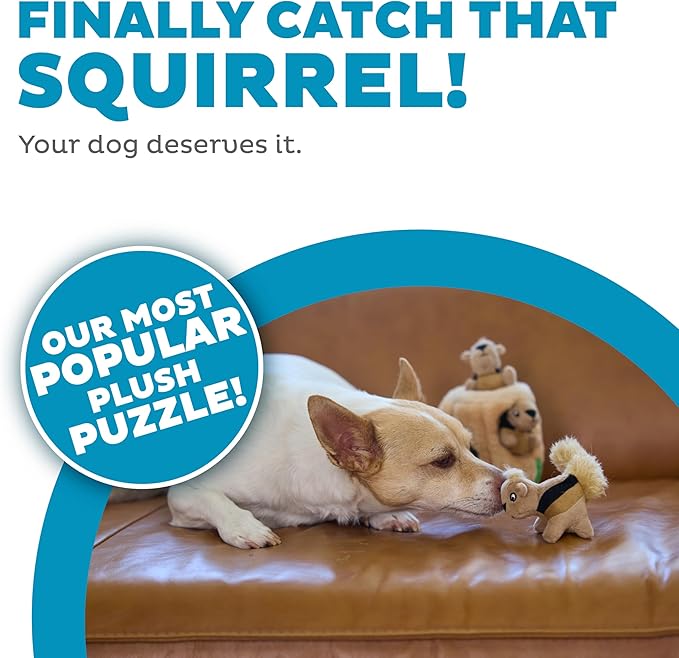 Outward Hound Hide-A-Squirrel Dog Toy – Interactive 2‑in‑1 Plush Puzzle - Image 2
