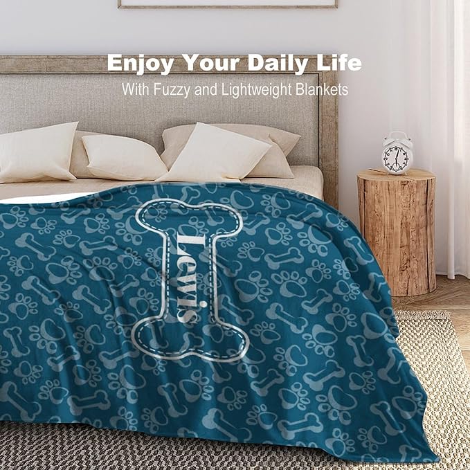 Personalized Paw Print Dog Blanket - Image 2
