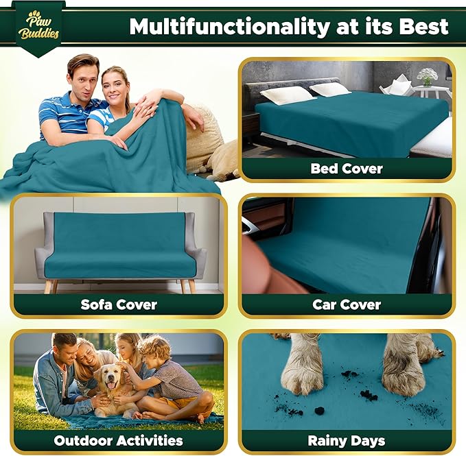 Paw Buddies Premium Waterproof Blanket 80"x90" Velvet-Feel Reversible Throw – - Image 4