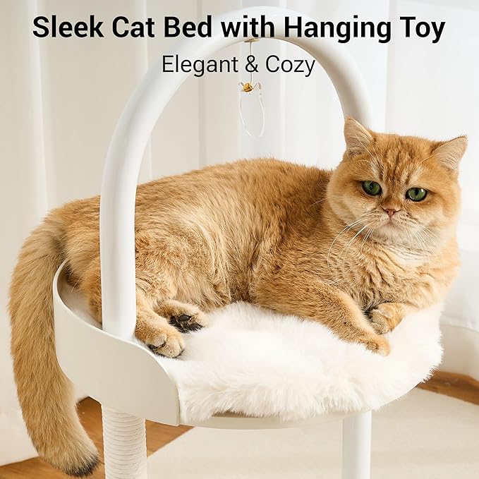 Modern Cat Tree Tower for Indoor Cats up to 12lbs, Wood Cat Bed - Image 4