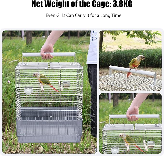 Stainless Steel Travel Bird Cage, 304 Portable Foldable Carrier - Image 4
