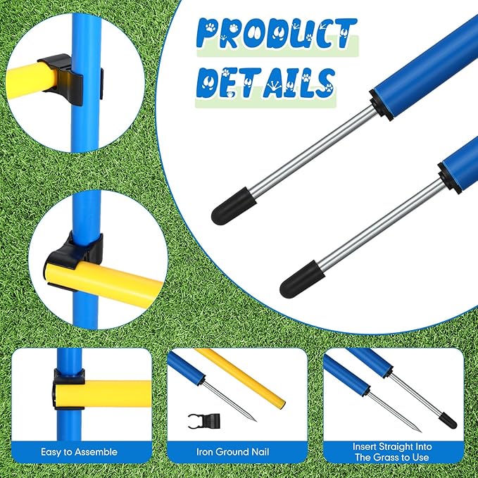 Hollowfly 8 Set Dog Agility Jump Adjustable Dog Agility Hurdle Training - Image 6