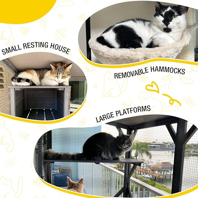 Cat House Outdoor Catio for Catis Mobile Enclosures on Wheels Large Cat Cage - Image 6