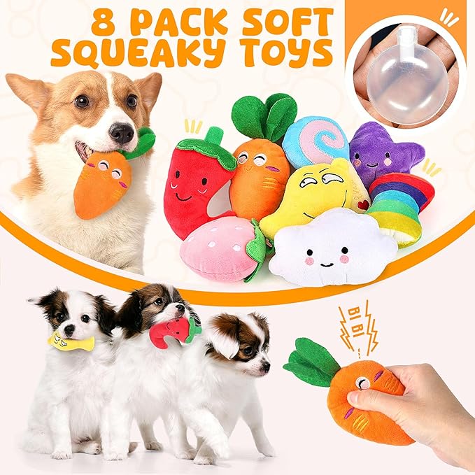 LOYEE Dog Squeaky Toys 8 Pack, Puppy Plush Squeaky Toys - Image 2