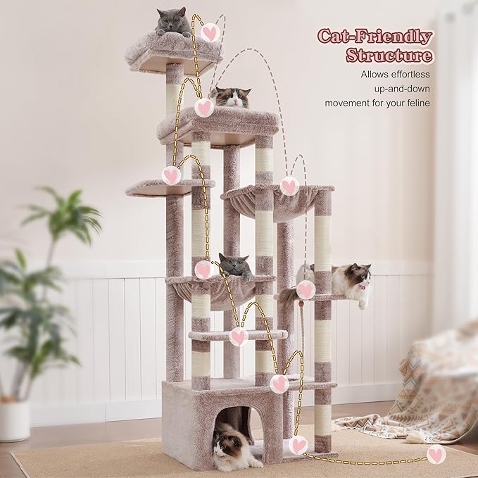 Heybly Cat Tree, 71-Inch Tall Cat Tower - Image 2