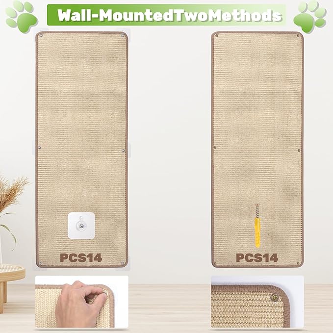 Natural Sisal Cat Wall Climbing Carpet, Wall Scratcher Carpet Mat Pad, Cat - Image 7