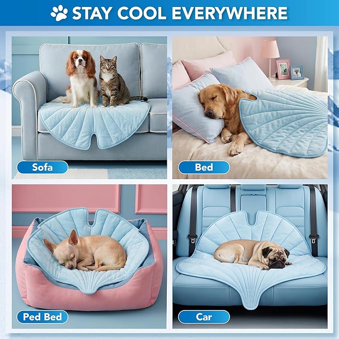 PetAmi Dog Cooling Mat, Ginkgo Leaf Shape, Pet Pad - Image 5