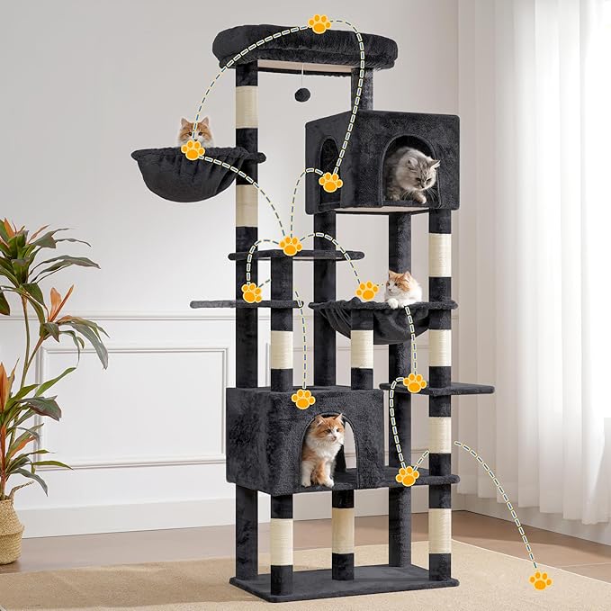 Heybly Cat Tree, 76-Inch Tall Heavy Duty Cat Tower - Image 9