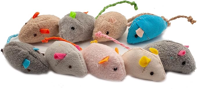Fashion's Talk Cat Mice Toy 18-Pack Plush Catnip-Filled Mice Toys - Image 6