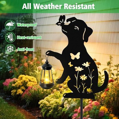 Solar Lights Outdoor, 2 Pack Metal Dog Solar Lights, Birthday Gifts - Image 3
