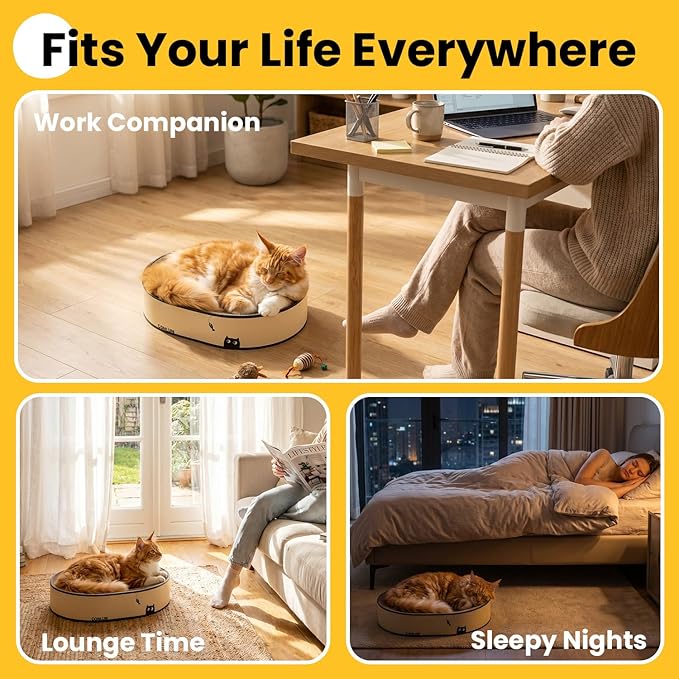 Conlun Oval Cat Scratcher Bed, 2-in-1 Cat Scratching Board, Natural Corrugated - Image 5