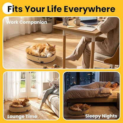 Conlun Oval Cat Scratcher Bed, 2-in-1 Cat Scratching Board, Natural Corrugated - Image 5