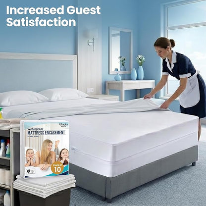 Utopia Bedding Mattress Protector Zippered California King Size, 100% - Image 4
