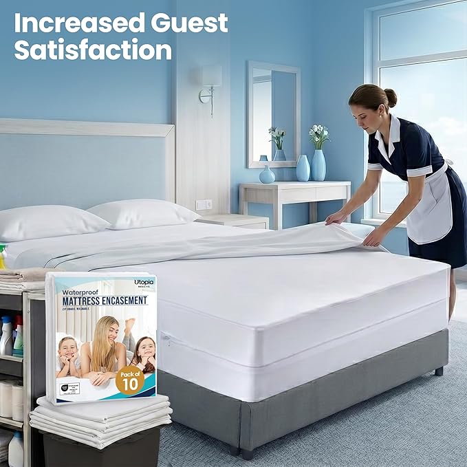 Utopia Bedding Mattress Protector Zippered Twin Size, 100% Waterproof Bed Bug - Image 4