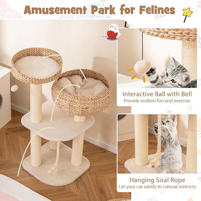 Tangkula Modern Cat Tree, Tall Cat Tower - Image 5