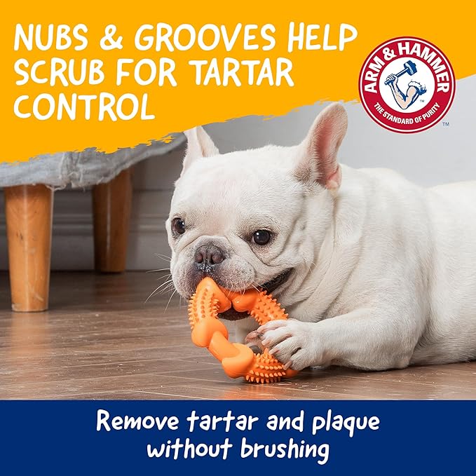 Arm & Hammer Nubbies Dog Dental Chew Toy, Rubber Ring, Peanut Butter Flavor - Image 3