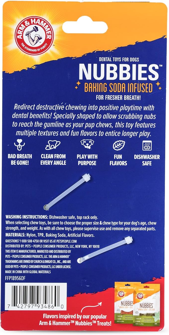 Arm & Hammer Nubbies Duality Bone Dog Dental Chew Toy, Baking Soda Infused - Image 7