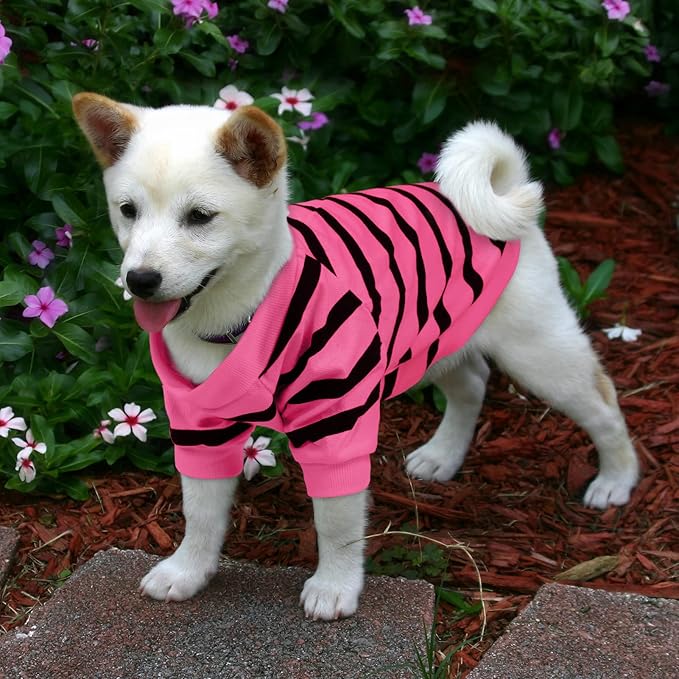 Pet Dog Striped T-Shirt Dogs Cats Cotton Vest Spring Summer Pet Apparel Tee - Image 6