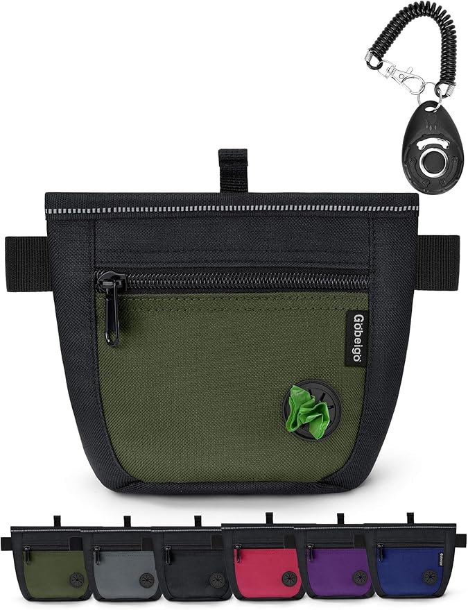 Gobeigo Dog Treat Pouch and Training Clicker, Upgrade Two Magnetic Closure to by Gobeigo