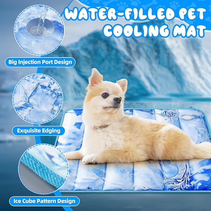 Chunful 4 Pack Dog Cooling Mat Water Injection Pet Cooling Mat - Image 3