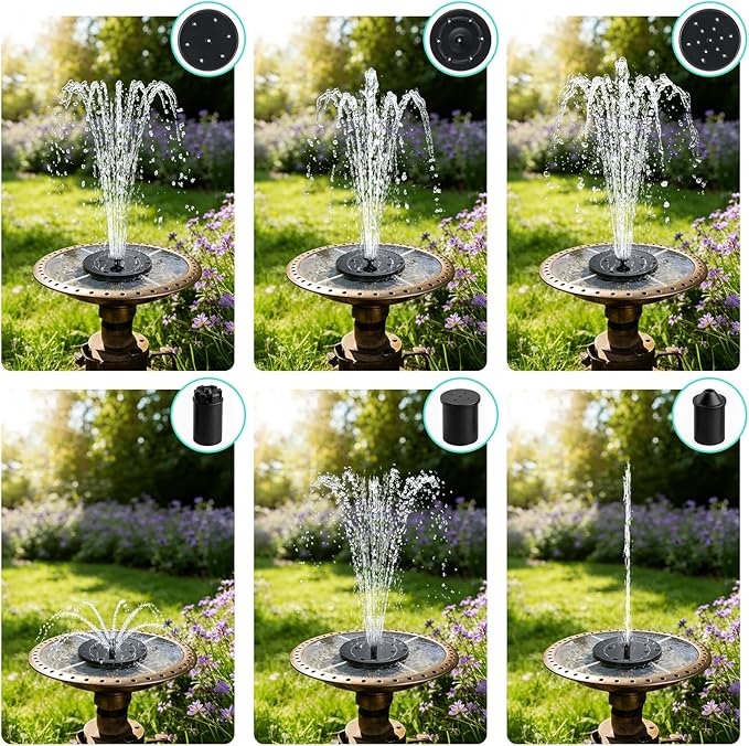 DDcafor Solar Fountain for Bird Bath, 3.5W Solar Powered Water Fountain Pump - Image 3