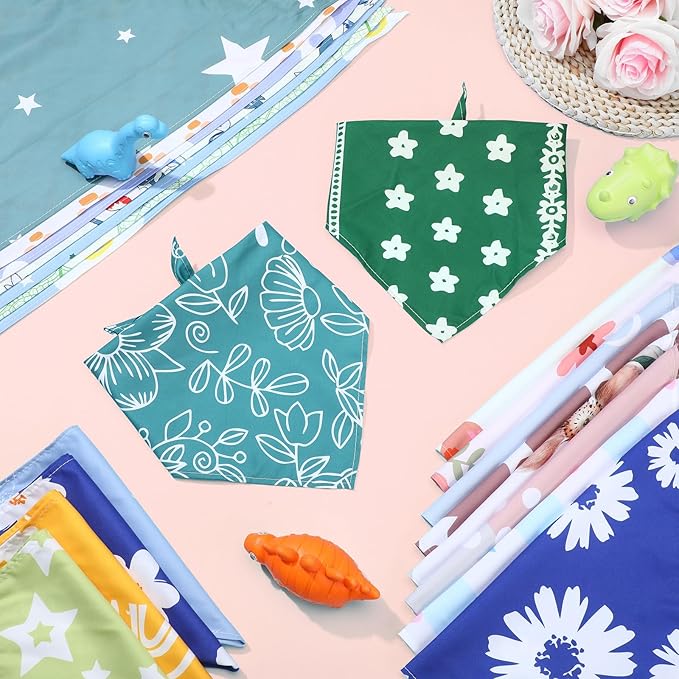 Huhumy 100 Pcs Boho Dog Bandanas Bulk Pet Bibs Colorful Triangle Scarf Boho Pet - Image 4