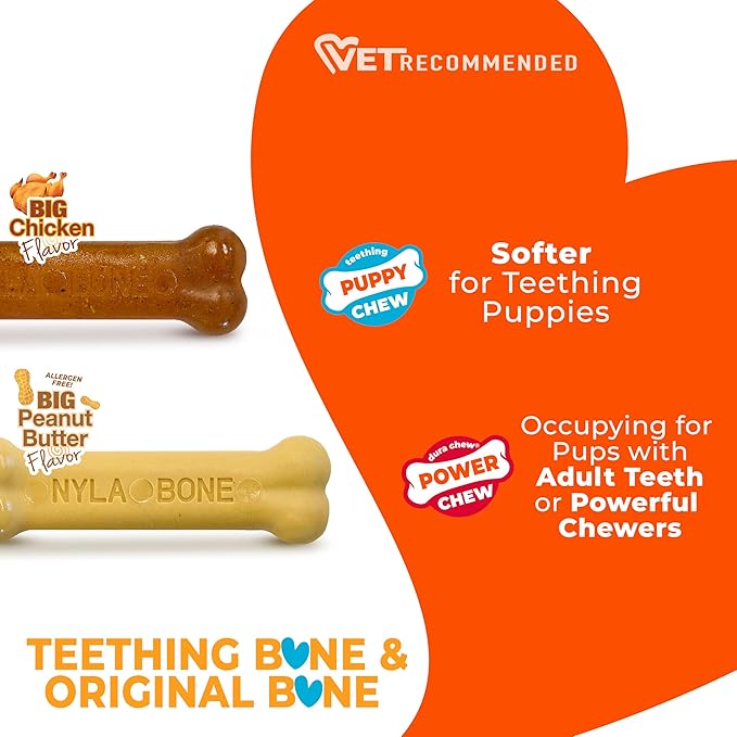 Nylabone New Puppy Power Chew Stages, Soothing Puppy Teething Toys, Chew Bones - Image 5