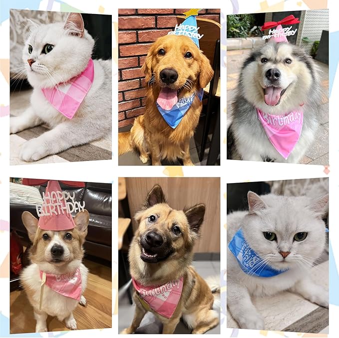 Dog Birthday Party Decoration, Pet Birthday Bandana Set - Image 4