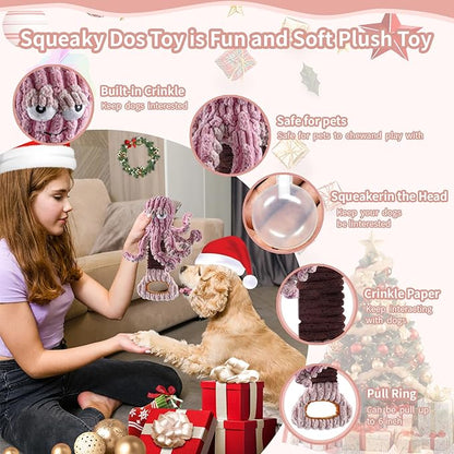 YZHDUXIU Squeaky Dog Toys, Octopus Dog Toy Interactive Tug of War Puppy Toy to - Image 3