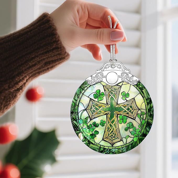 Stained Glass Cross Ornament, Christmas Ornaments, Christmas Decorations - Image 2
