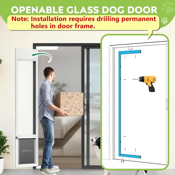 3 Flap Large Dog Door for Sliding Glass Door, Openable Pet Door for Sliding - Image 3