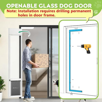 3 Flap Large Dog Door for Sliding Glass Door, Openable Pet Door for Sliding - Image 3