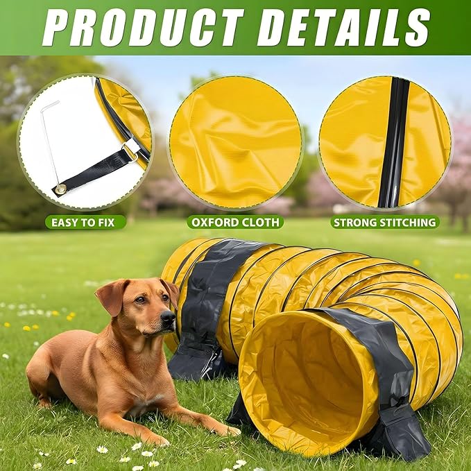 Briwooody 24 in 10 Foot PVC Dog Agility Tunnel - Image 4