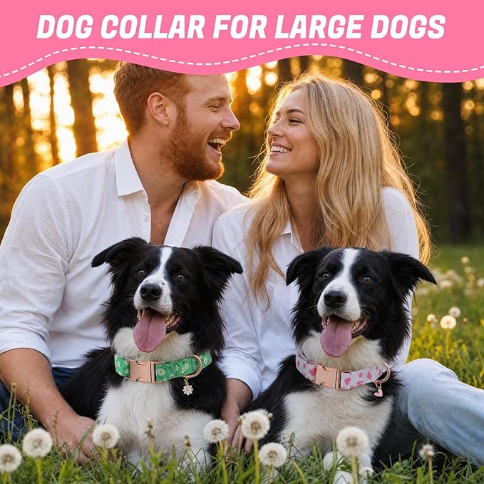 3 Pack Floral Dog Collars for Large Dogs Pink Dog Collar - Image 7