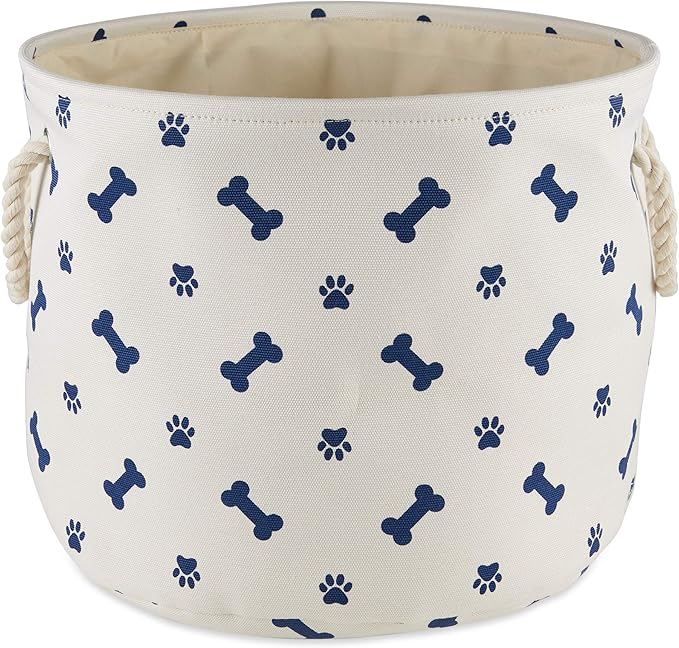 Bone Dry 5511 Pet Storage Collection Paw and Bone Print, Medium Round, Nautical by BoneDry