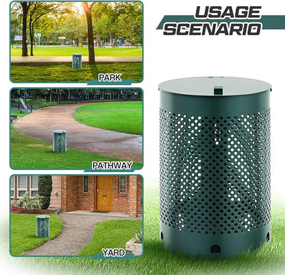 Dansydaisy Round Outdoor 5 Gallon Capacity Trash Can - Image 6