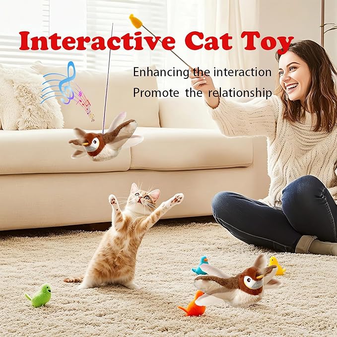 Upgraded Interactive Chirping Bird Cat Toys - Image 3
