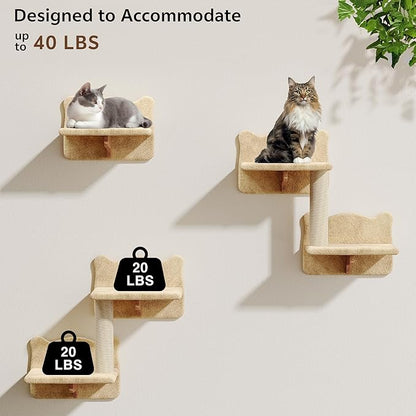 9-in-1 Cat Wall Shelves, Stable & Safe Wall Mounted Cats Shelf Furniture Set - Image 3