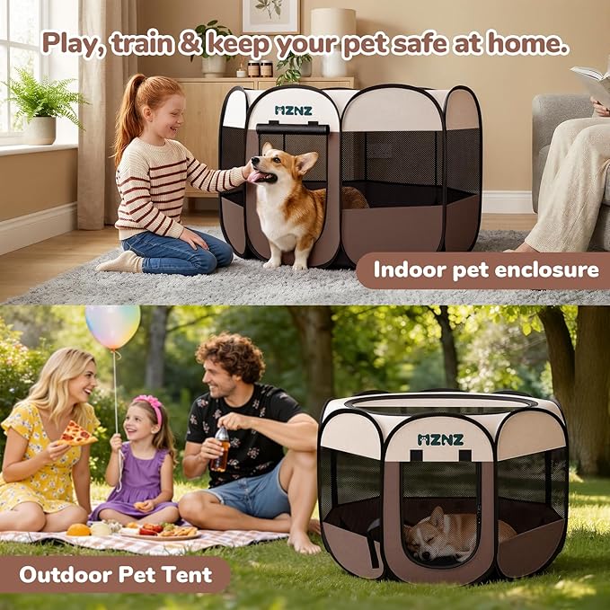 Dog Playpen, Portable Puppy Pet Crate Indoors - Image 5