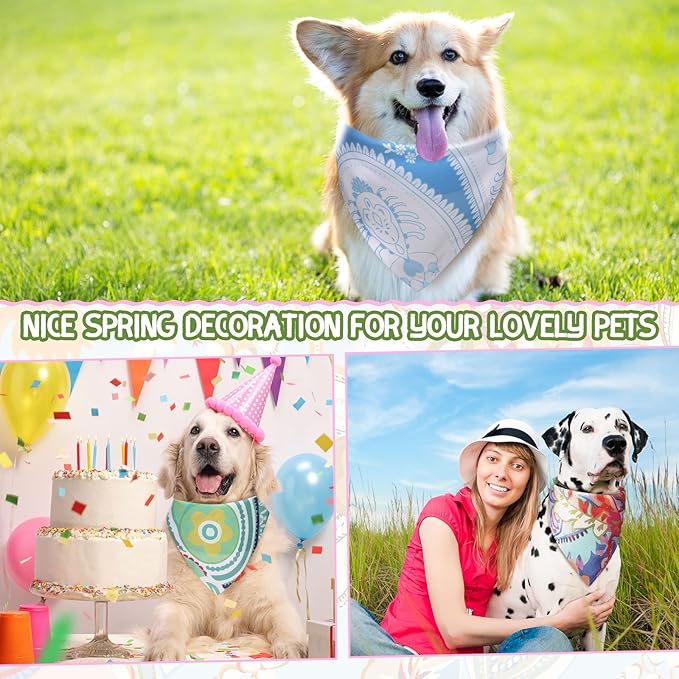 Huhumy 100 Pcs Paisley Dog Bandanas Bulk Pet Bibs Colorful Triangle Scarf Pet - Image 5
