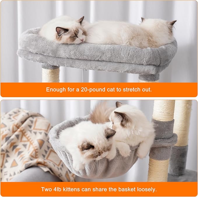 Heybly Cat Tree, 68 inch Multi-Level Cat Tower - Image 7